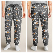 Cat Mom,Cat Lovers,Non-Eng - Custom Photo Cat Mom With Paw And Fish Pattern - Personalized Pajama Pants