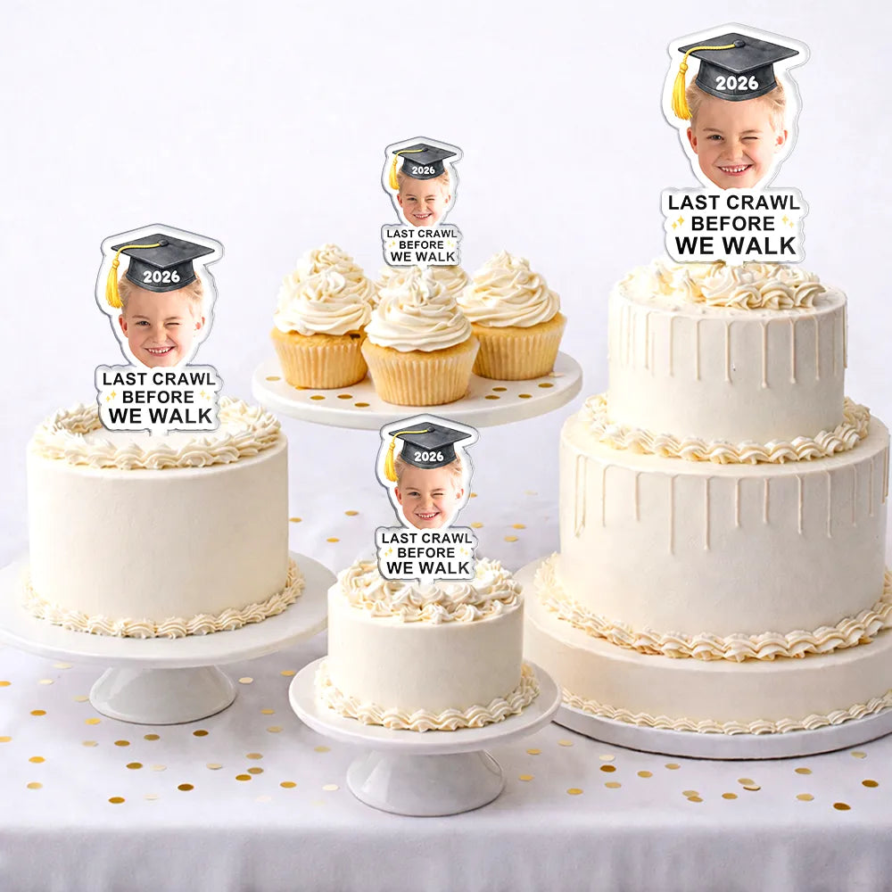 Graduation, Happy, Dad - Daughters (Adult), Gift For Daughter, Mom - Daughters (Adult), Dad - Sons, Gift For Son, Mom - Sons - Custom Photo Childhood Look Who's Graduated - Personalized Acrylic Cake Topper