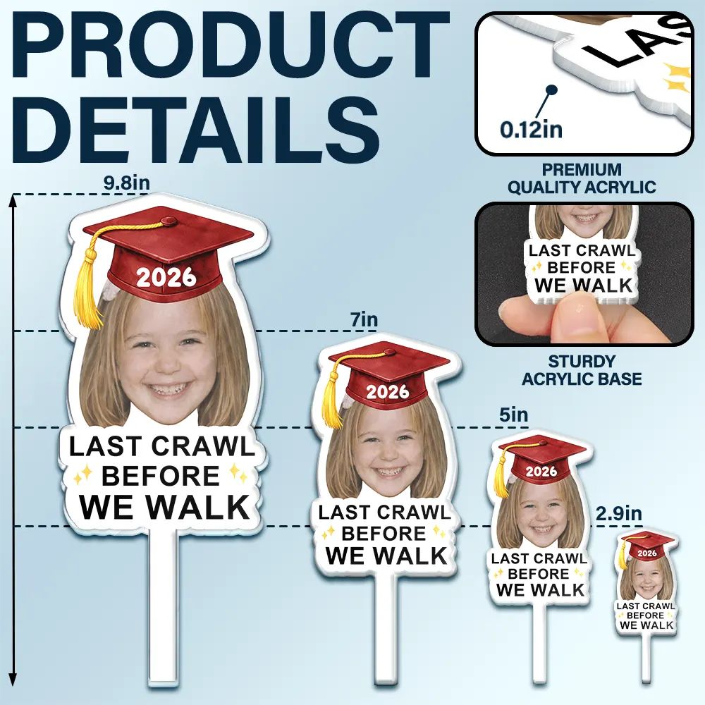 Graduation, Happy, Dad - Daughters (Adult), Gift For Daughter, Mom - Daughters (Adult), Dad - Sons, Gift For Son, Mom - Sons - Custom Photo Childhood Look Who's Graduated - Personalized Acrylic Cake Topper
