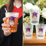 Gift For Women,Gift For Men,Graduation,Custom Photo,Happy,Gift For Yourself - Custom Photo Childhood Look Who's Graduated - Personalized Frosted Cups