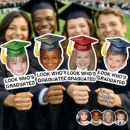 Graduation,Happy,Gift For Yourself,Gift For Women,Gift For Men,Gift For Daughter,Gift For Son,Gift For Bestie - Custom Photo Childhood Look Who's Graduated Grad Props - Personalized Graduation Handheld Fan