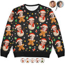 Christmas,Funny,Gift For Couples,Gift For Husband,Gift For Wife,Parents,Gift For Grandparents,Family,Gift For Sibling - Custom Photo Christmas Characters Funny Face - Personalized Unisex Ugly Sweater