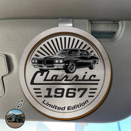 Custom Photo Classic Car Limited Edition - Personalized Custom Shaped Car Visor Clip