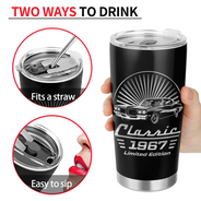 Gift For Father, Custom Photo, Proud, Remove BG Photo - Custom Photo Classic Car Limited Edition - Personalized Tumbler
