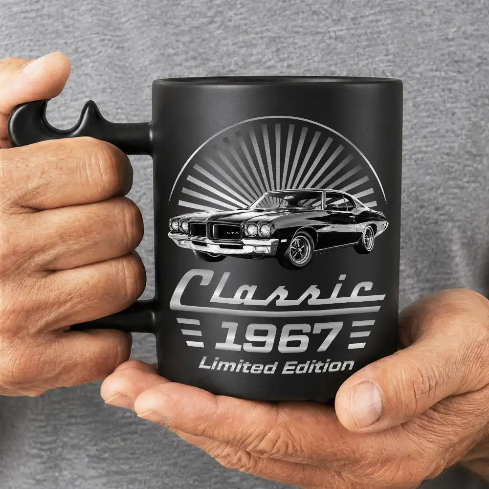Gift For Father, Custom Photo, Proud, Remove BG Photo - Custom Photo Classic Car Limited Edition - Personalized Wrench Shaped Handle Mug