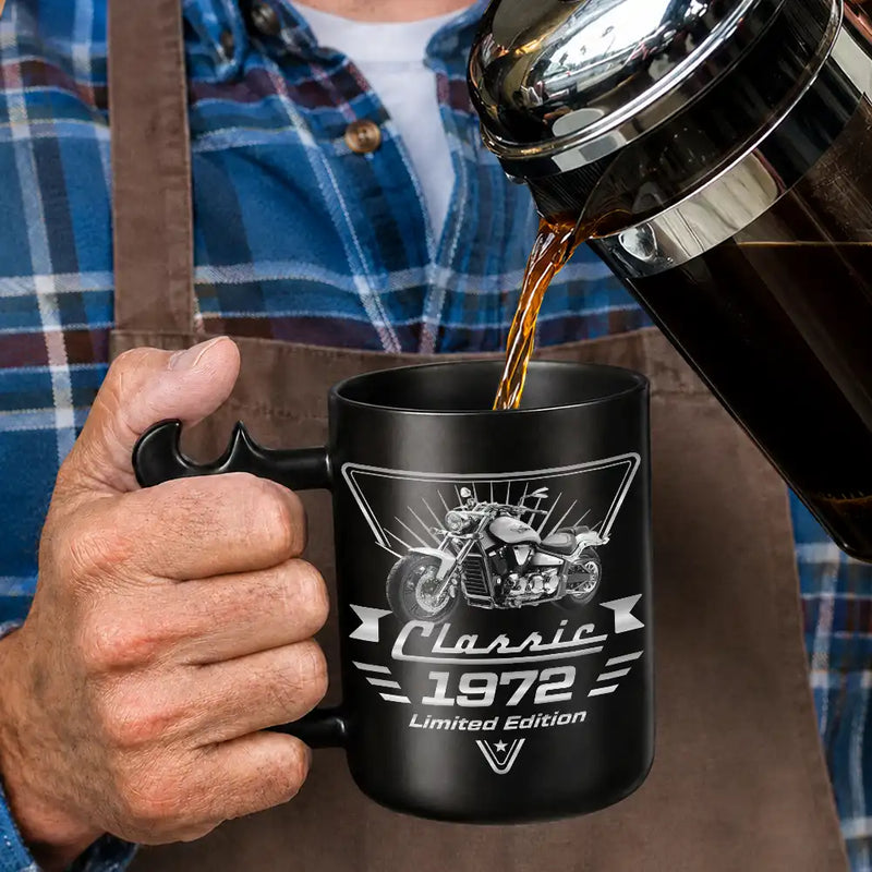 Gift For Father, Custom Photo, Proud, Remove BG Photo - Custom Photo Classic Car Limited Edition - Personalized Wrench Shaped Handle Mug
