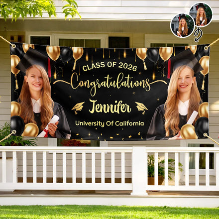Custom Photo Congrats Graduation - Personalized Horizontal Banner