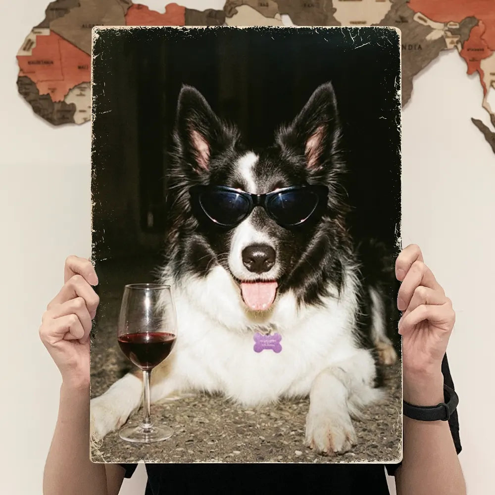 Custom Photo,Art Design,Pet Lovers,Humorous,Photo - Cool Street Pet - Custom Photo Cool Street Pet Portrait - Personalized Classic Metal Signs