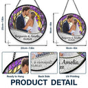 Gift For Couples, Married, Wedding, Engaged, Love - Custom Photo Couple Bride And Groom - Personalized Stained Glass Window Hanging Suncatcher