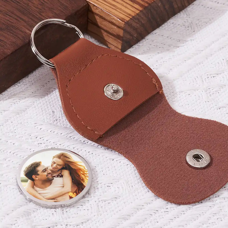Gift For Couples,Gift For Women,Gift For Men,Gift For Husband,Gift For Wife,Gift For Boyfriend,Gift For Girlfriend,Love - Custom Photo Couple Let Me Always Be With You - Personalized Leather Pocket Hug