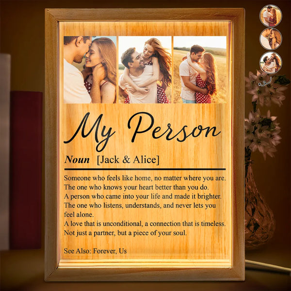 Custom Photo,Gift For Couples,LGBT,Old Couples,Gift For Women,Gift For Men,Gift For Husband,Gift For Wife,Gift For Boyfriend,Gift For Girlfriend,Love - Custom Photo Couple My Person - Personalized Picture Frame Light Box