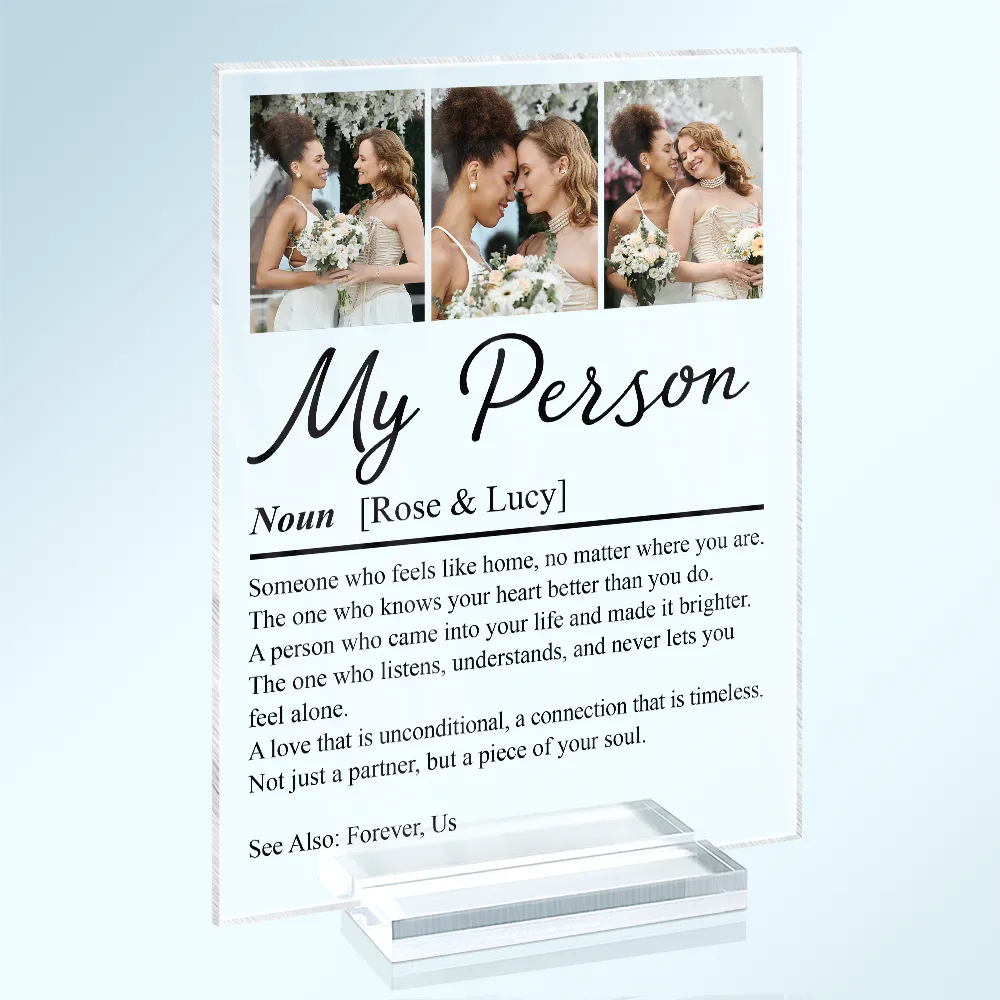 Custom Photo,Gift For Couples,LGBT,Old Couples,Gift For Women,Gift For Men,Gift For Husband,Gift For Wife,Gift For Boyfriend,Gift For Girlfriend,Love - Custom Photo Couple My Person - Personalized Vertical Rectangle Acrylic Plaque