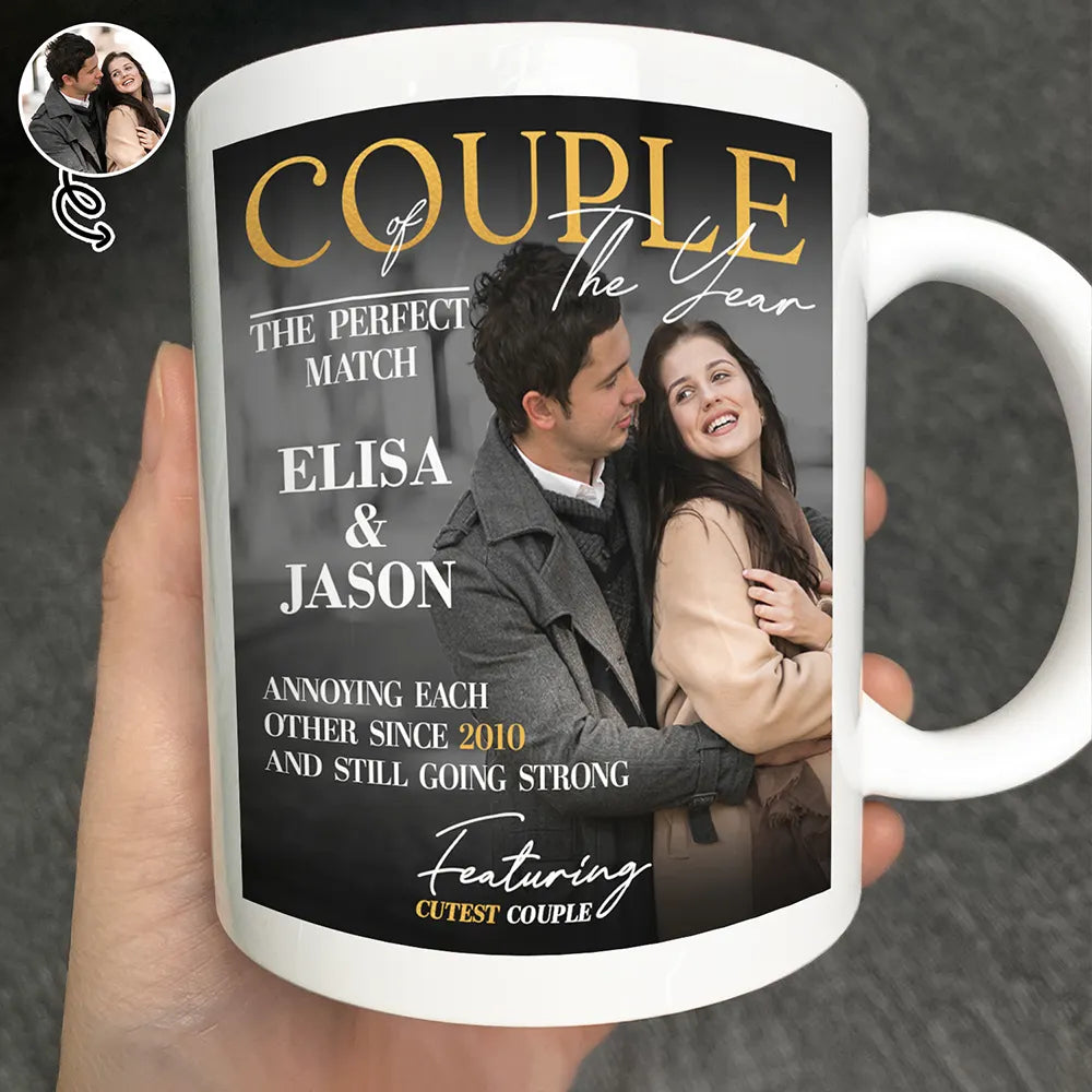 Custom Photo Couple Of The Year Magazine Greatest Love Story - Personalized Mug
