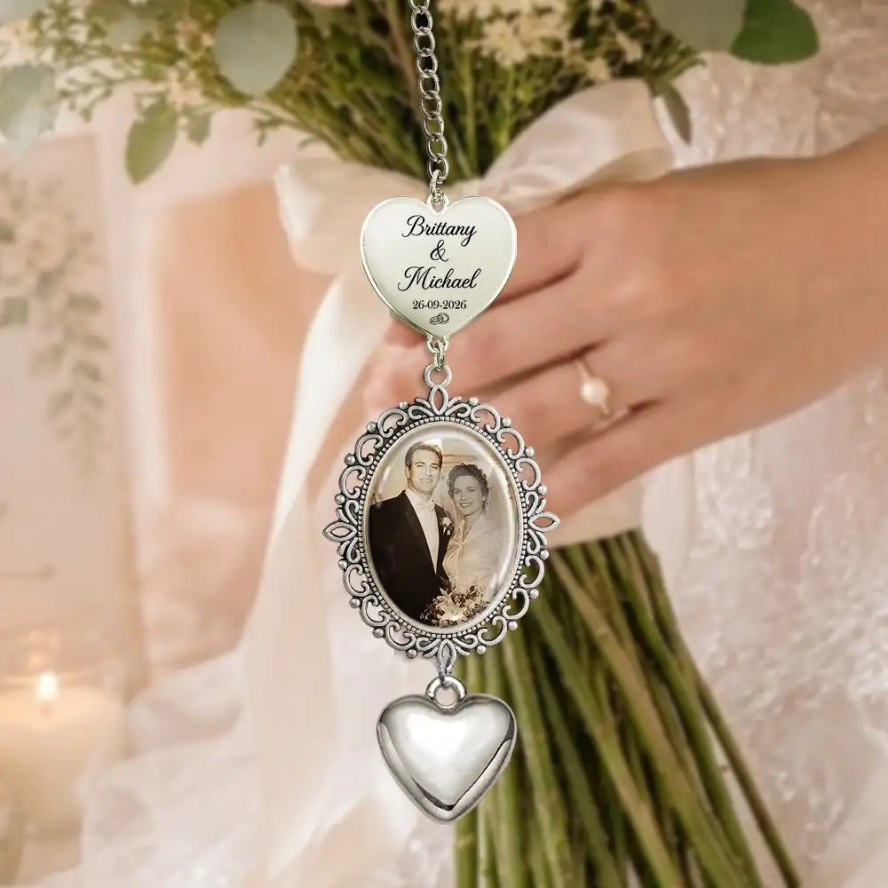 Sentimental, Custom Photo, Gift For Couples, Wedding, Upload Full Photo - Custom Photo Couple Wedding Day - Personalized Wedding Charm