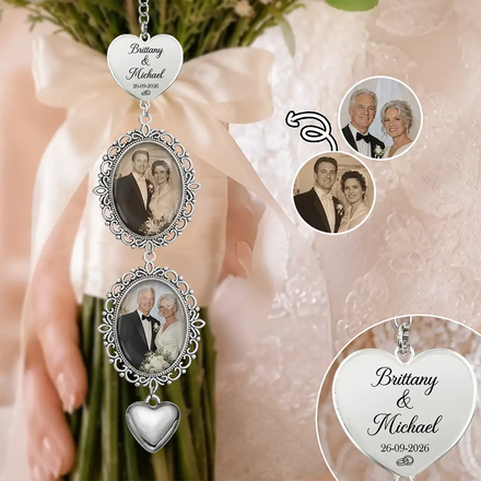 Custom Photo Couple Wedding Day - Personalized Wedding Charm