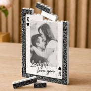 Custom Photo,Gift For Couples,Top Market,Romantic,Upload Full Photo - Custom Photo Couples How Lucky Are We - Personalized Vertical Rectangle Building Brick Blocks