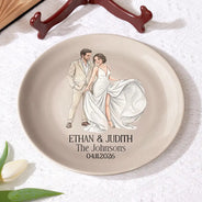 Gift For Couples, Married Couple, Custom Photo, Wedding, Romantic, Remove BG Photo - Custom Photo Couples Wedding Engaged Bachelor Party - Personalized Ceramic Plate