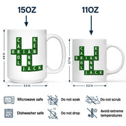 Gift For Couples,Custom Photo,Love - Custom Photo Crossword Puzzle Couple Scrabble Name - Personalized Mug