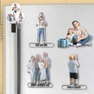 Gift For Husband, Gift For Father, Family, Love - Custom Photo Best Dad Ever - Personalized Acrylic Fridge Magnet