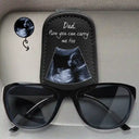 Expecting Dad,Custom Photo,Happy - Custom Photo Dad-to-be Now You Can Carry Me Too Expecting Dad - Personalized Sunglasses Holder For Car Visor