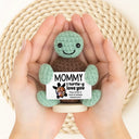 Family, Gift For Father - Custom Photo Dad Mom I Turtle-y Love You Thanks For Always Having My Back - Personalized Doll Crochet With Custom Card