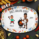 Gift For Father,Gift For Grandpa,Grilling,Photo,Icon,Humorous - Custom Photo Dad Papa Grilling Buddies Fun Icon - Personalized Plate