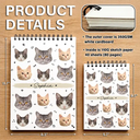 Back To School, Custom Photo, Pet Lovers, Playful, Cut-Face Photo - Custom Photo Dog Cat Family Portrait - Personalized Sketchbook