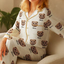 Custom Photo,Pet Lovers,Happy - Custom Photo Dog & Cat Portrait - Personalized Satin Pajama Set