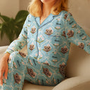 Custom Photo,Pet Lovers,Happy - Custom Photo Dog & Cat Portrait Cute Version - Personalized Satin Pajama Set
