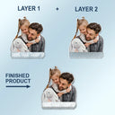 Gift For Mother, Gift For Father, Gift For Grandpa, Gift For Grandma, Custom Photo, Happy - Custom Photo Drive Safe! We Love You - Personalized Custom Shaped Acrylic Car Visor Clip