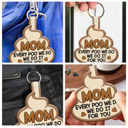 Pet Lovers,Dog Lovers,Cat Lovers - Custom Photo Every Poo I Do - Personalized Custom Shaped Leather Keychain
