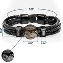 Happy, Gift For Husband, Gift For Wife, Parents, Gift For Mother, Gift For Father, New Dad, Expecting Dad, New baby, Pregnant Mom - Custom Photo Expecting Dad Mom New Parents - Personalized Leather Braided Bracelet