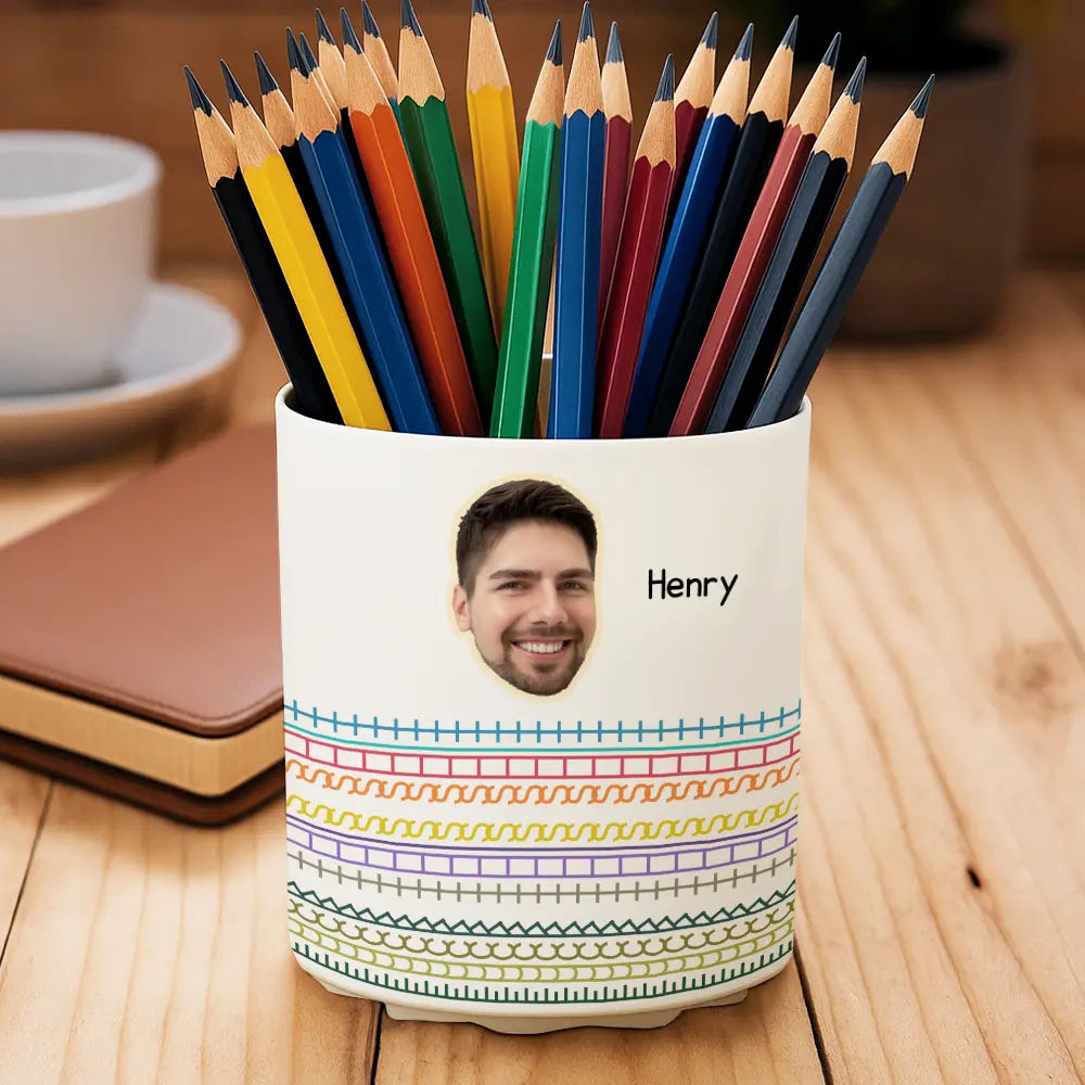 Funny,Gift For Yourself - Custom Photo F This Hidden - Personalized Rotating Pen Holder