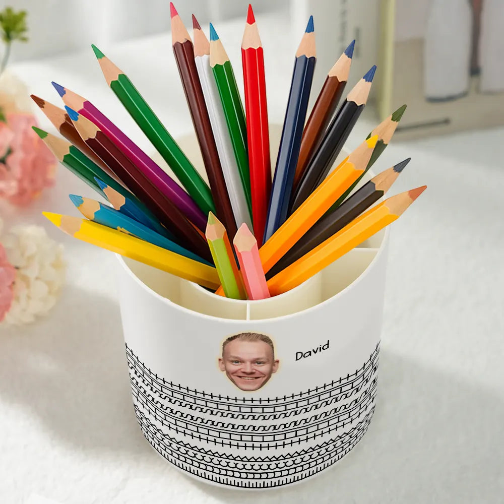 Funny,Gift For Yourself - Custom Photo F This Hidden - Personalized Rotating Pen Holder
