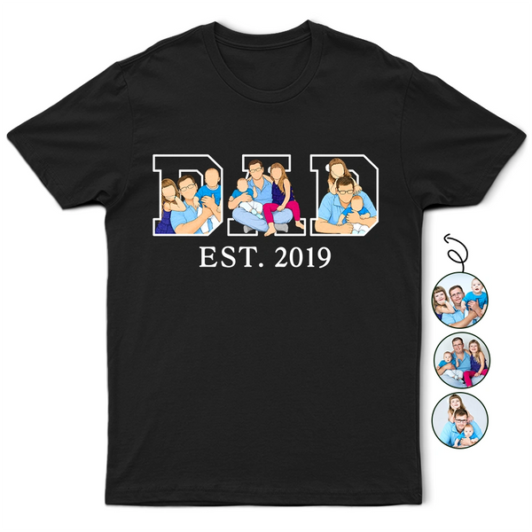 Gift For Husband,Gift For Yourself,Gift For Men,Gift For Father,New Dad,New baby,Non-Eng,Photo - Faceless Portrait ,Cozy - Custom Photo Faceless Portrait Dad Est - Personalized T Shirt