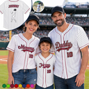 Baseball, Art Design, Back To School, Proud, Custom Photo, Family, Summer, Photo - Pencil Sketch - White BG - Custom Photo Pencil Sketch Art Family Mommy Daddy Baseball - Personalized Baseball Jersey Shirt