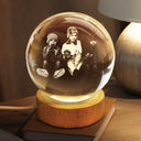 Custom Photo,Happy - Custom Photo Family Couple Friends Pet - Personalized Crystal Globe Lamp