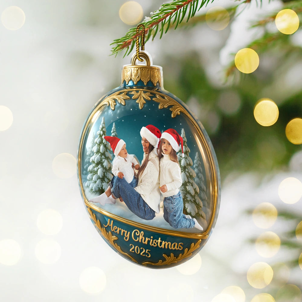Family,Pet Lovers,Pet Mom,Pet Dad,Pet Couple,Dog Lovers,Dog Couple,Dog Mom,Dog Dad,Cat Lovers,Cat Mom,Cat Dad,Cat Couple,Happy,Gift For Grandpa,Gift For Grandma,Gift For Grandkids,Top Market,Christmas - Custom Photo Family Together - Personalized Custom Shaped Acrylic Ornament