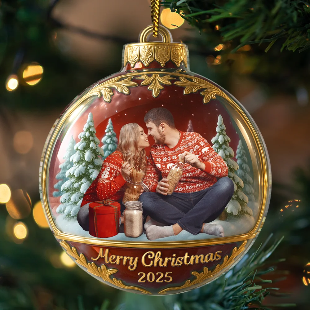Family,Pet Lovers,Pet Mom,Pet Dad,Pet Couple,Dog Lovers,Dog Couple,Dog Mom,Dog Dad,Cat Lovers,Cat Mom,Cat Dad,Cat Couple,Happy,Gift For Grandpa,Gift For Grandma,Gift For Grandkids,Top Market,Christmas - Custom Photo Family Together - Personalized Custom Shaped Acrylic Ornament