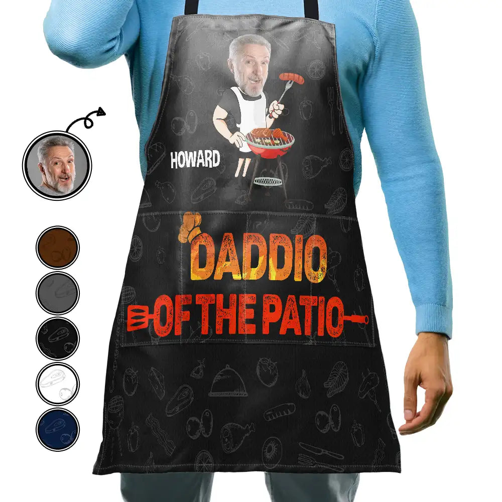 Custom Photo Father Papa Daddio Of The Patio - Personalized Apron