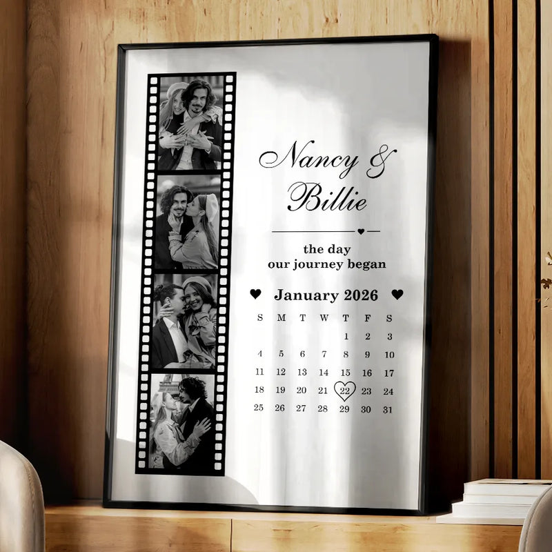 Gift For Couples,Old Couples,Gift For Husband,Gift For Wife,Gift For Boyfriend,Gift For Girlfriend,Love - Custom Photo First Anniversary Romantic Couple - Personalized Poster