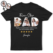Gift For Father - Custom Photo Five-Star Dad - Personalized T Shirt