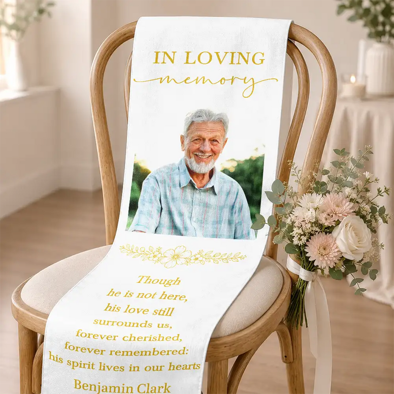 Sentimental,Custom Photo,Family,Wedding,Dynamic Photo - Custom Photo Forever Cherished Forever Remembered - Personalized Chair Sign