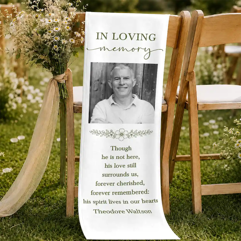 Sentimental,Custom Photo,Family,Wedding,Dynamic Photo - Custom Photo Forever Cherished Forever Remembered - Personalized Chair Sign