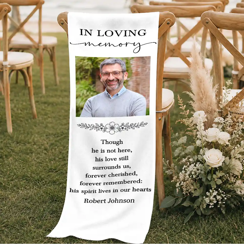 Sentimental,Custom Photo,Family,Wedding,Dynamic Photo - Custom Photo Forever Cherished Forever Remembered - Personalized Chair Sign