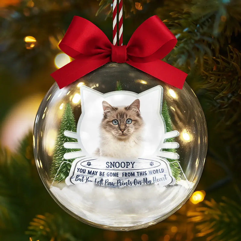 Sentimental,Christmas,Custom Photo,Pet Lovers,Memorial,Upload Full Photo - Custom Photo Forever In My Heart Pet Memorial - Personalized 3D Acrylic Ball Ornament