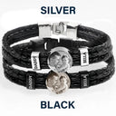 Gift For Father, Parents, Gift For Mother, New Dad, Happy, Gift For Husband - Custom Photo Forever Love Dad Mom Children Family - Personalized Leather Braided Bracelet