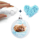Sad, Memorial, Christmas, Dog Lovers, Pet Lovers, Cat Lovers - Custom Photo Forever Loved Memorial Dog Cat - Personalized Clear Flat Ball Ornament