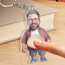 Custom Photo,Art Design,Family,Humorous,Photo - Belly FreeStyle Pose Figure - Custom Photo Funny Belly Character Family Member - Personalized Squishy Acrylic Keychain