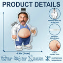 Custom Photo Funny Belly Healthcare Heroes - Personalized Squishy Acrylic Car Visor Clip